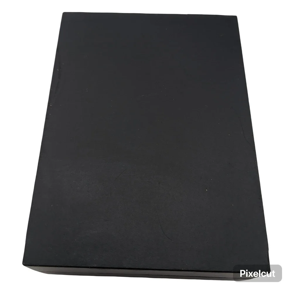 Saks Fifth Avenue Black Jewelry Gift Box Empty Padded Interior Logo 5.25x4x1.25